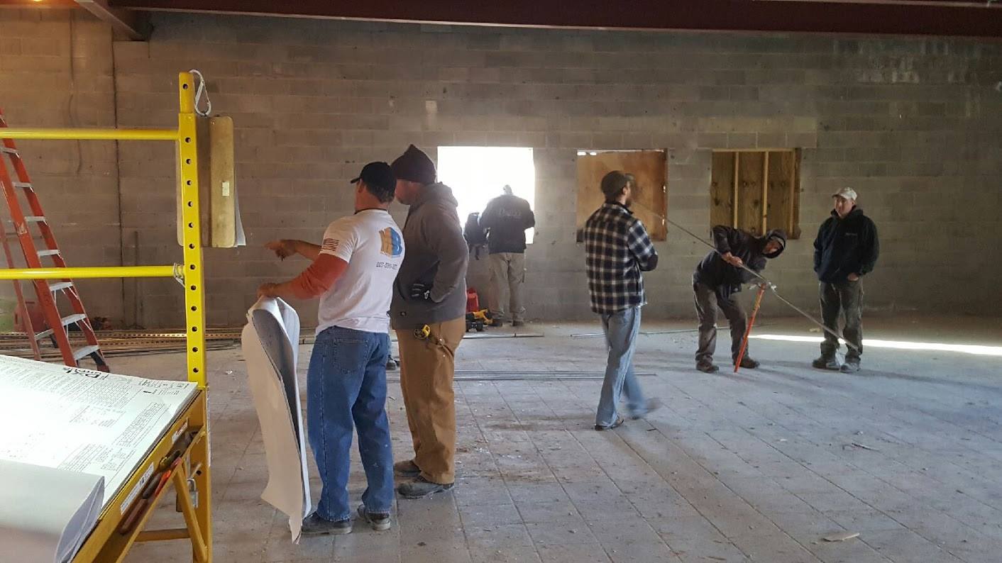 Professional drywall installation Commercial interior Southern Maine